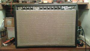 Vintage Fender Deluxe Reverb on the bench